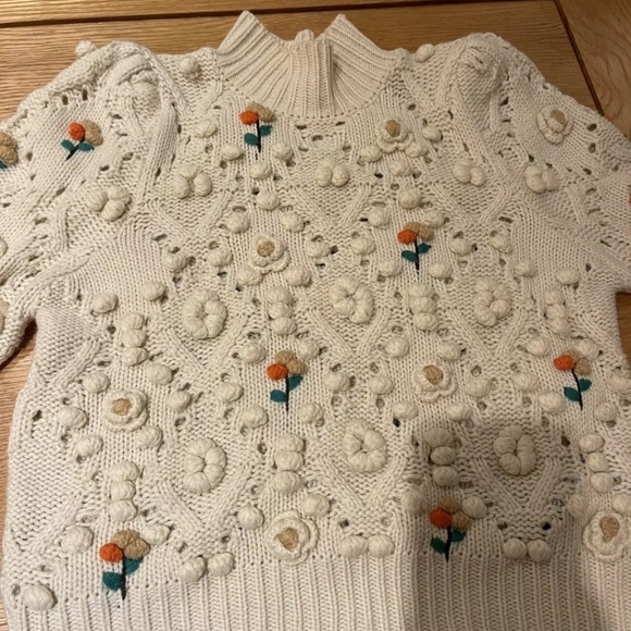 ***SOLD*** LIMITED EDITION -  Handcrafted  Zara Embroidered Sweater - Picture 2 of 3